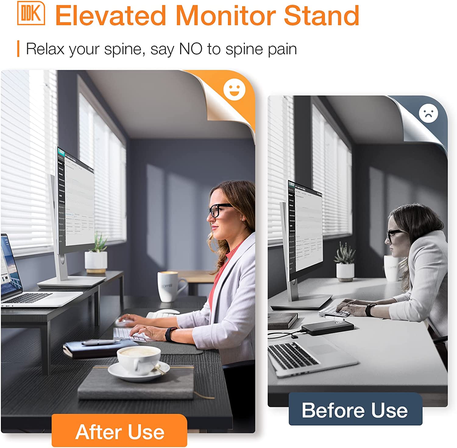 ODK 48 inch Computer Desk with Monitor Shelf and Storage Shelves, Writing Desk, Study Table with CPU Stand & Reversible Shelves, White - Image 6